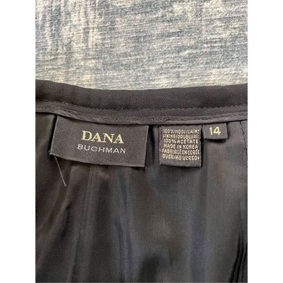 Dana Buchman Black Damsel 100% Wool Straight Leg Dress Pants Size 14 - Picture 3 of 9